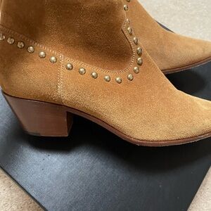 Saint Laurent Tan Suede Ankle Boots 37